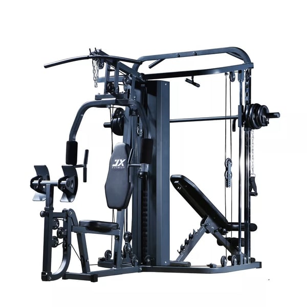 JX Fitness All in One Heavy Duty Multifunctional Smith Machine Cage System with Cable Crossover JX-DS925
