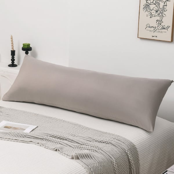 LUNA HOME 1 Piece Long Body Pillow Case, Plain Cappuccino Color