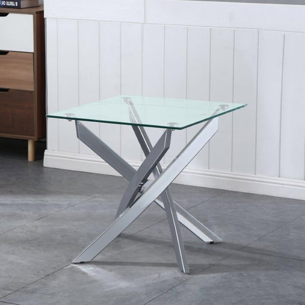 Danube - Leonardo End Table-glass / Chrome