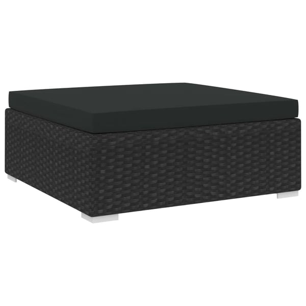 Vidaxl Sectional Footrest 1 Pc With Cushion Poly Rattan Black
