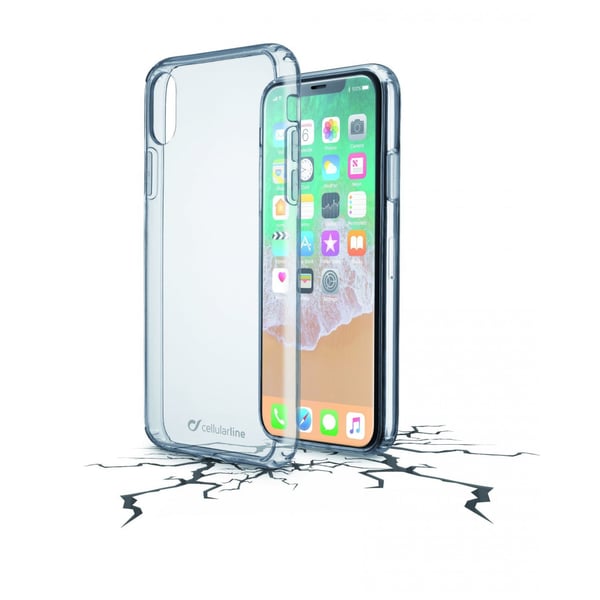 Cellular Line Clear Duo Hard Case With Rubber Transparent Case For iPhone X - CLEARDUOIPH8T