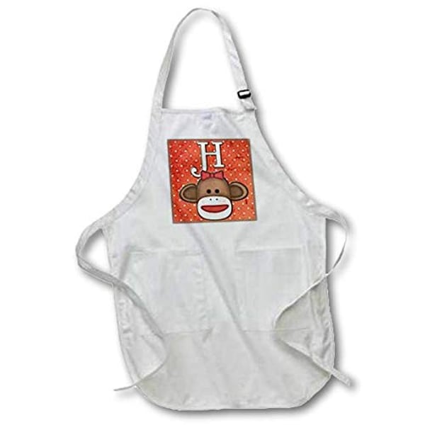 3Drose Cute Sock Monkey Girl Initial Letter H - Medium Length Apron, 22 By 24-Inch, With Pouch Pockets (Apr_102811_2) 3Drose Cute Sock Monkey Girl Initial Letter H - Medium Length Apron, 22 By 24-Inch, With Pouch Pockets (Apr_102811_2)