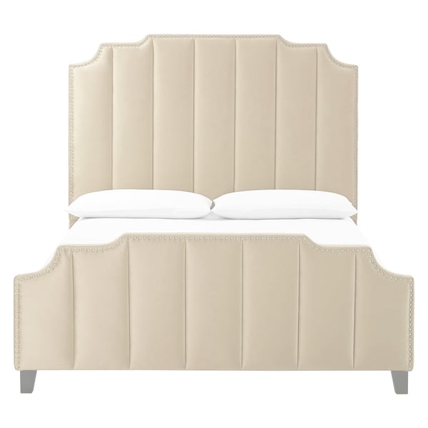 AH Furniture - Lucille Queen and King Performance Velvet Platform Bed Frame AH Furniture - Lucille Queen and King Performance Velvet Platform Bed Frame