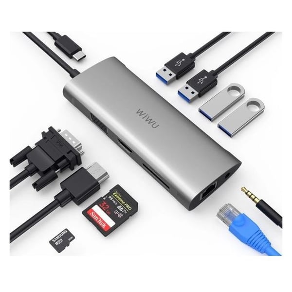 WIWU 505302 Alpha 11in1 Type C Converter Grey For MacBook WIWU 505302 Alpha 11in1 Type C Converter Grey For MacBook