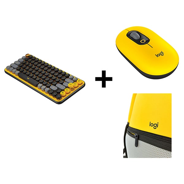 Logitech Keyboard+Mouse+Backpack Bundle Yellow