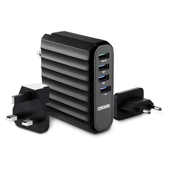 Zendure 4 Port USB Wall Charger - Black