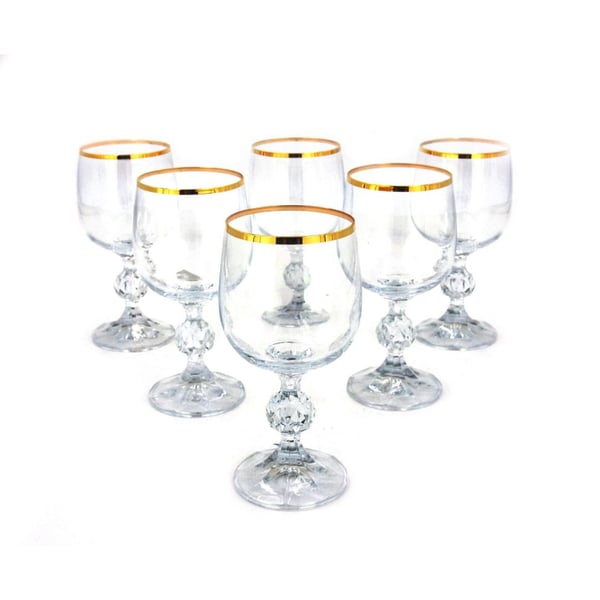 Bohemia Transparent-Gold Claudia Glassware 190 ml