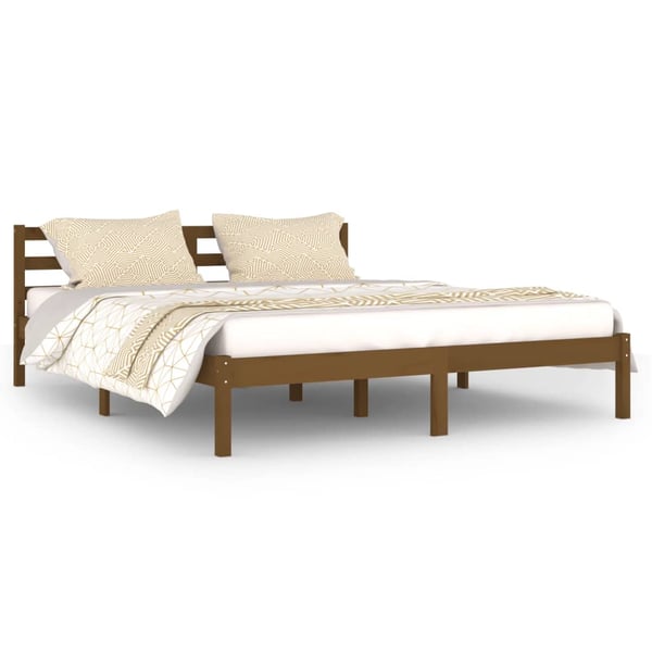 vidaXL Day Bed Solid Wood Pine 160x200 cm King Size Honey Brown
