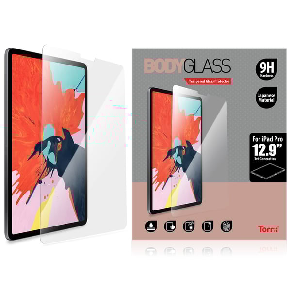 Torrii Body Glass Designed for Apple iPad Pro 12.9inch (2020/2018) Tempered Glass Screen Protector Japanese material - Clear Torrii Body Glass Designed for Apple iPad Pro 12.9inch (2020/2018) Tempered Glass Screen Protector Japanese material - Clear