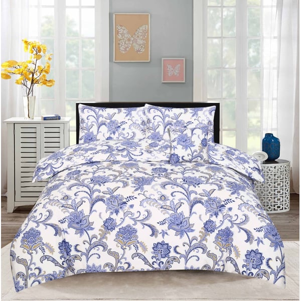 Style Nasma Queen Bed Sheet Setbecen Blue