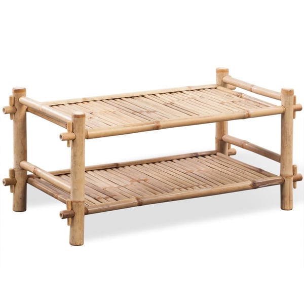 vidaXL 2-Tier Bamboo Shoe Rack vidaXL 2-Tier Bamboo Shoe Rack
