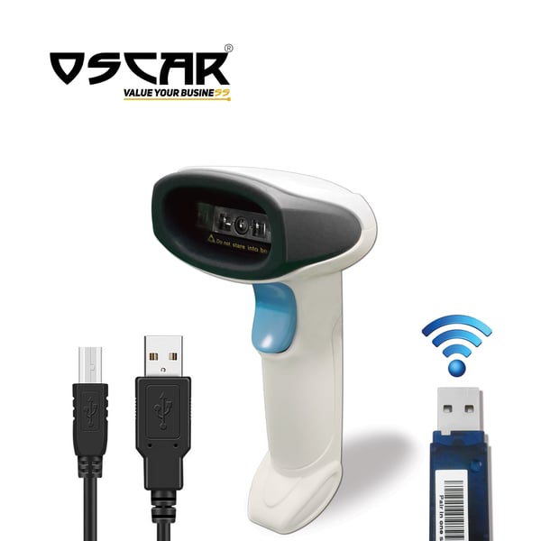 Oscar Os-60cbr 2-in-1 Wired & Cordless Wireless Rechargeable Barcode Scanner White Color Oscar Os-60cbr 2-in-1 Wired & Cordless Wireless Rechargeable Barcode Scanner White Color
