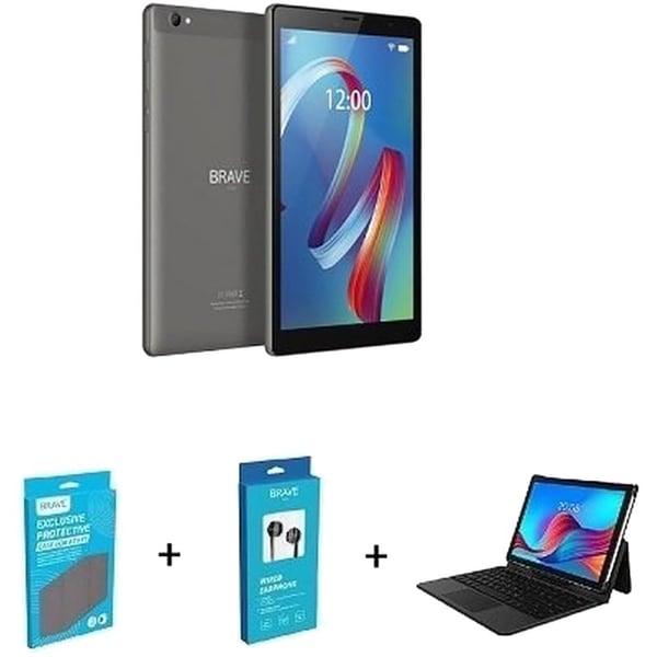 Brave BT8X1-KIT2 Tablet - WiFi 32GB 2GB 8inch Grey + Cover + Headset + Keyboard Brave BT8X1-KIT2 Tablet - WiFi 32GB 2GB 8inch Grey + Cover + Headset + Keyboard