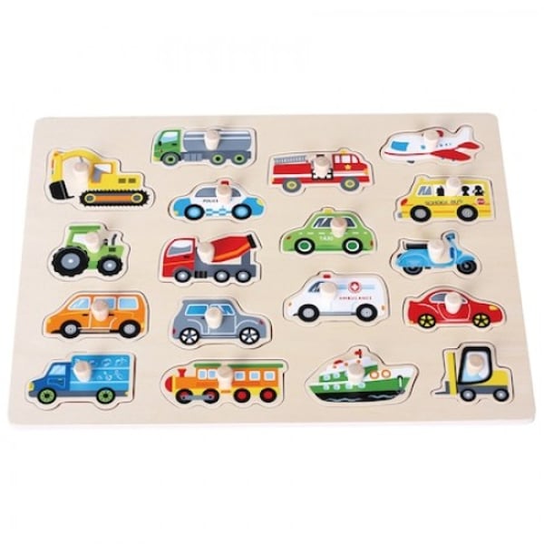 Lelin Transports Peg Puzzle - Big Size Lelin Transports Peg Puzzle - Big Size