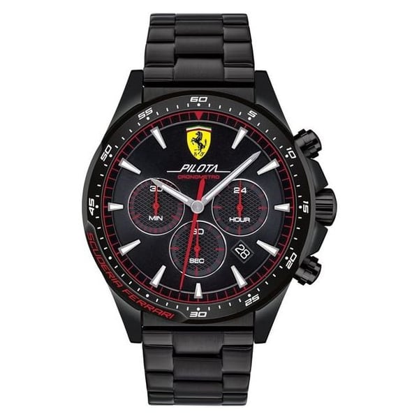 FERRARI Piloa Black Stainless Steel Analog Men Watch 830624