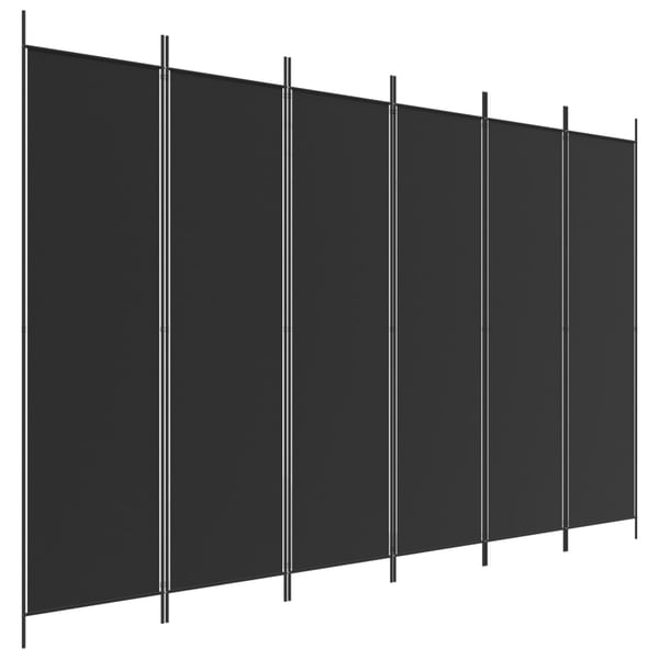 vidaXL 6-Panel Room Divider Black 300x200 cm Fabric vidaXL 6-Panel Room Divider Black 300x200 cm Fabric