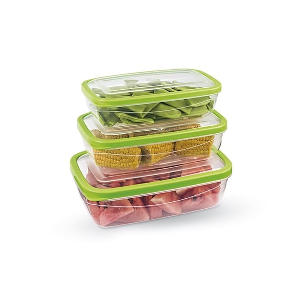 Elegant Rectangular Food Saver (Set Of 3) (1,2 L + 1,8 L + 2,7 L)