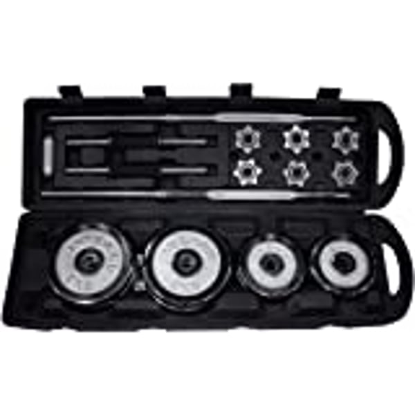 Body&fit Weight Lifting Gym Fitness Metal Plates Disks Dumbbell Set For Situp Muscles Chest Biceps Triceps, 50 Kg, Silver Chrome Body&fit Weight Lifting Gym Fitness Metal Plates Disks Dumbbell Set For Situp Muscles Chest Biceps Triceps, 50 Kg, Silver Chrome