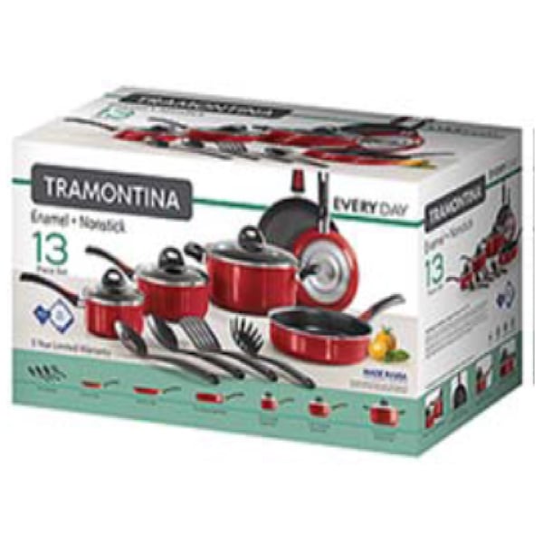 Tramontina 13Pc Everyday Cookware Red Se Non Stick Tramontina 13Pc Everyday Cookware Red Se Non Stick