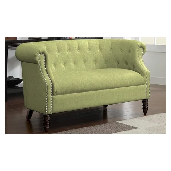 Huntingdon Chesterfield Loveseat in Green Color