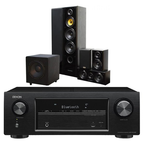Denon AVRX550BT + Taga TAV506V2+TSW90V3 5.1 Home Theater Package Denon AVRX550BT + Taga TAV506V2+TSW90V3 5.1 Home Theater Package
