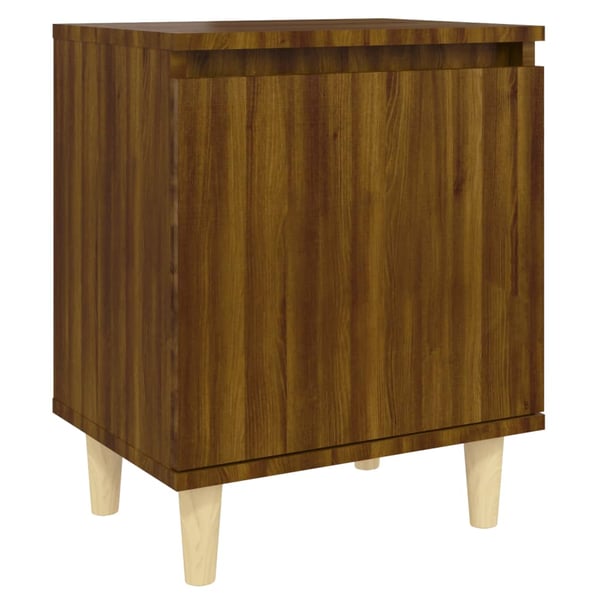 vidaXL Bed Cabinet with Solid Wood Legs Brown Oak 40x30x50 cm vidaXL Bed Cabinet with Solid Wood Legs Brown Oak 40x30x50 cm