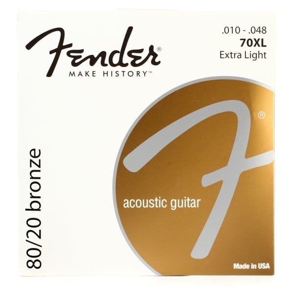 Fender 70XL 80/20 Bronze Extra Light Acoustic Strings 10-48