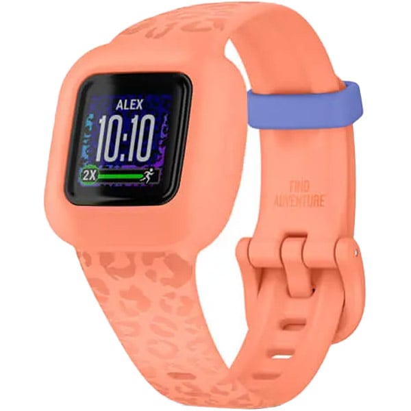 Garmin 010-02441-04 Vivofit JR.3 Fitness Tracker Peach Leopard Garmin 010-02441-04 Vivofit JR.3 Fitness Tracker Peach Leopard