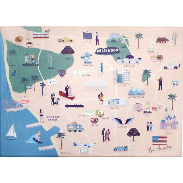 Milk It Baby Los Angeles Play Mat, City Tour Collection 100% TPU Foam Reversible Mat