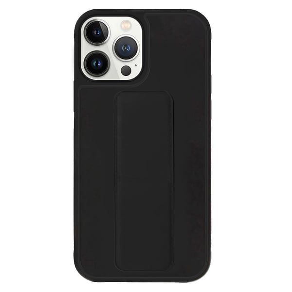 Margoun case for iPhone 14 Pro with Hand Grip Foldable Magnetic Kickstand Wrist Strap Finger Grip Cover 6.1 inch Black
