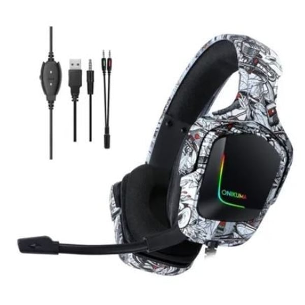 Onikuma K20 3.5mm Wired Gaming Headset White Onikuma K20 3.5mm Wired Gaming Headset White