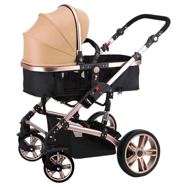Khaki and rose gold pram shop