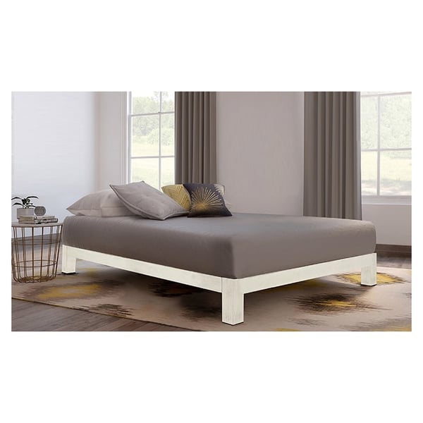 Motif Design Aura White Platform King Bed without Mattress White Motif Design Aura White Platform King Bed without Mattress White