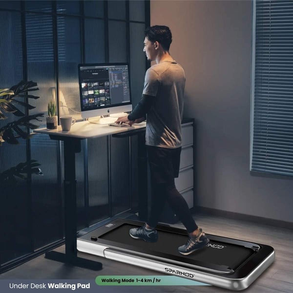 Sparnod Fitness 2 in 1 Foldable Treadmill For Home Cum Under Desk Walking Pad (4 HP Peak) STH-3000 Sparnod Fitness 2 in 1 Foldable Treadmill For Home Cum Under Desk Walking Pad (4 HP Peak) STH-3000