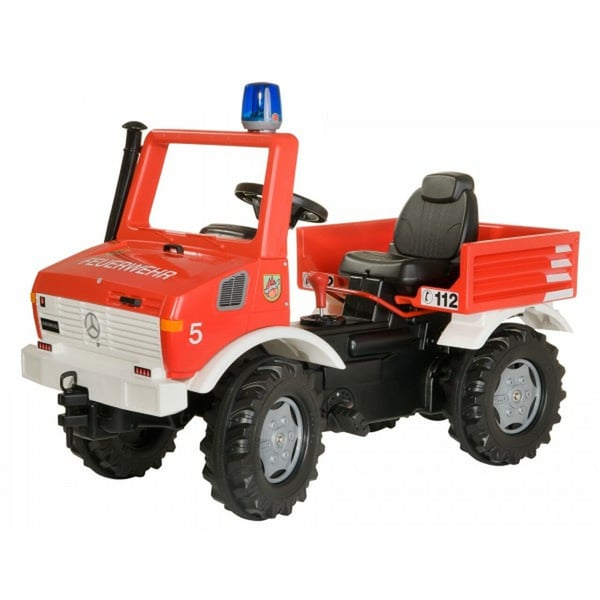 Rolly Ride-On Unimog Mercedes Benz Peddle Fire Truck With Adjustable Seat