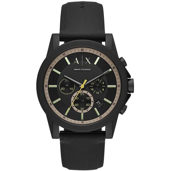 Armani Exchange Outerbanks Black Silicone Analog Men Watch AX1343