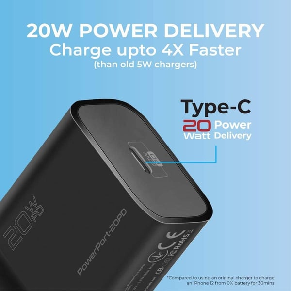 Promate Power Delivery Wall Charger 15cm Black