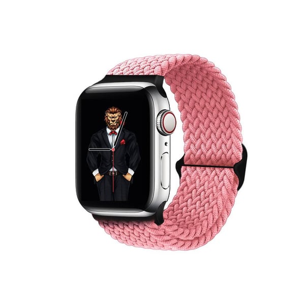 Green Lion Braided Sololoop Adjustable Apple Watch Strap 42/44/45mm | Replacement Wrist Band Strap - Pink Green Lion Braided Sololoop Adjustable Apple Watch Strap 42/44/45mm | Replacement Wrist Band Strap - Pink