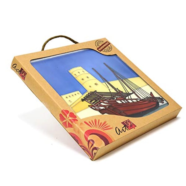 New Art4go Dubai Souvenir Uae Heritage Handmade Painted Ceramic, Al Fahidi Port Art Gift Item.