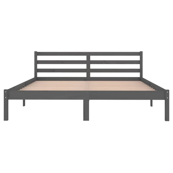 vidaXL Day Bed Solid Wood Pine 160x200 cm King Size Grey