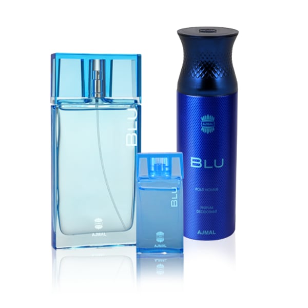 Ajmal Perfumes Blu Combo Pack 90ml 10ml 200ml