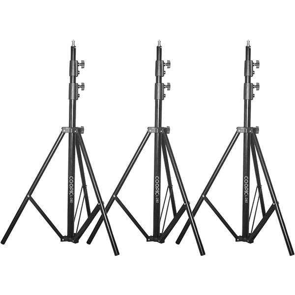 Coopic 3pcs L280 280cm/2.8m Heavy Duty Aluminum Alloy Photo Studio Light Stand With 1/4