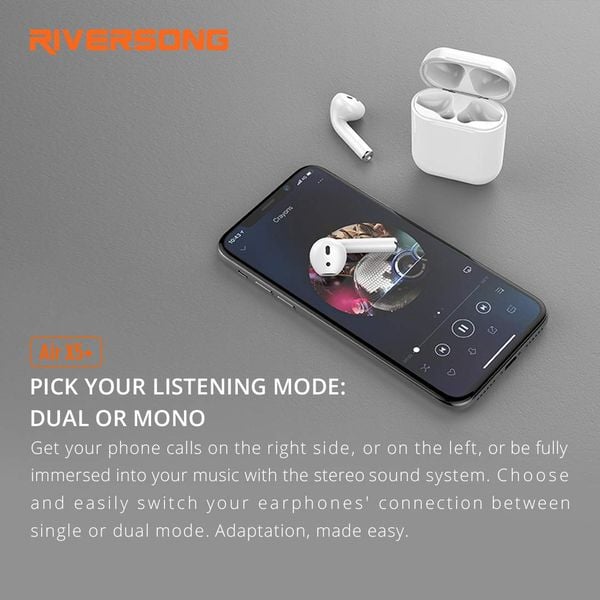 Riversong Air X5+ TWS In Ear Earbuds White Riversong Air X5+ TWS In Ear Earbuds White