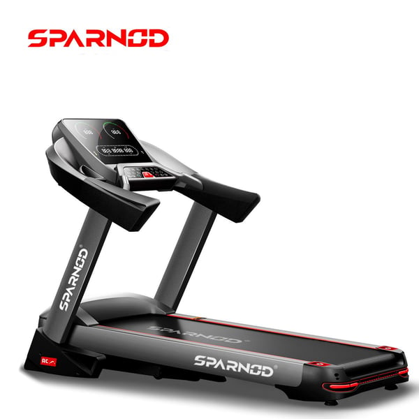 Sparnod Fitness Semi-Commercial Treadmill - Automatic Motorized Walking/Running Machine with Auto Incline- STC-5200 (5 HP AC Motor)