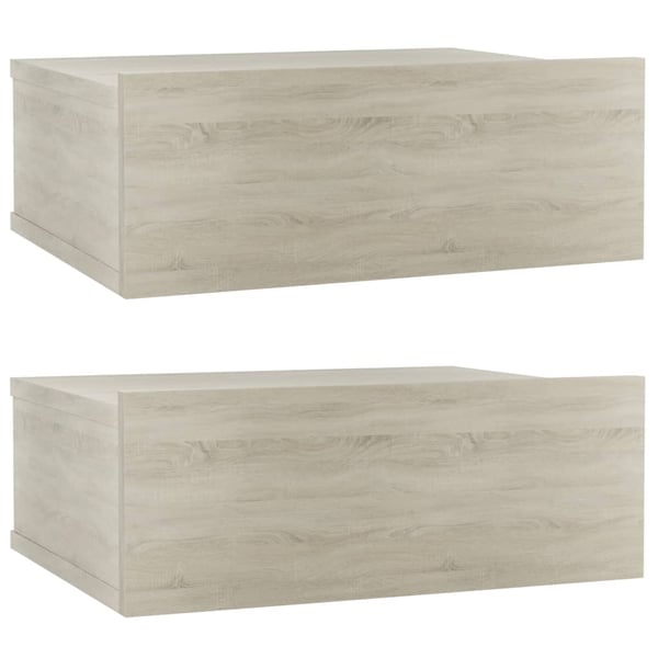 vidaXL Floating Nightstands 2 pcs Sonoma Oak 40x30x15 cm Engineered Wood vidaXL Floating Nightstands 2 pcs Sonoma Oak 40x30x15 cm Engineered Wood