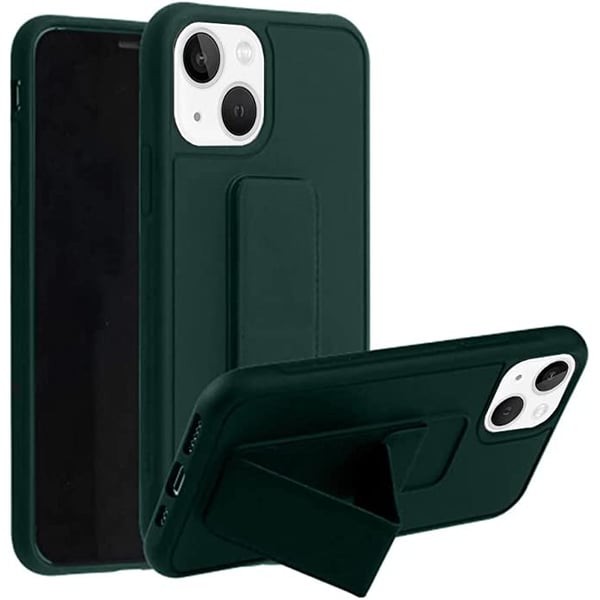 MARGOUN For iPhone Case Cover Finger Grip holder Phone Car Magnetic Multi-function Shockproof Protective Case Two-in-one Phone holder Case (dark green, iPhone 13)