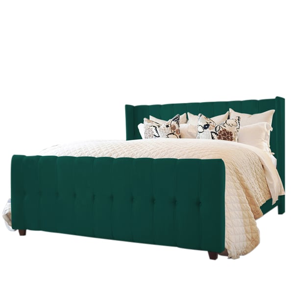 Asghar Furniture - Amirah Premium Tufted Bed - Emerald Green, Super King Without Mattress Asghar Furniture - Amirah Premium Tufted Bed - Emerald Green, Super King Without Mattress