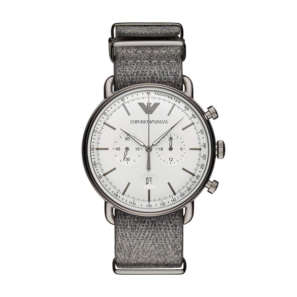 Emporio Armani AR11240 Aviator Grey Fabric Men Watch