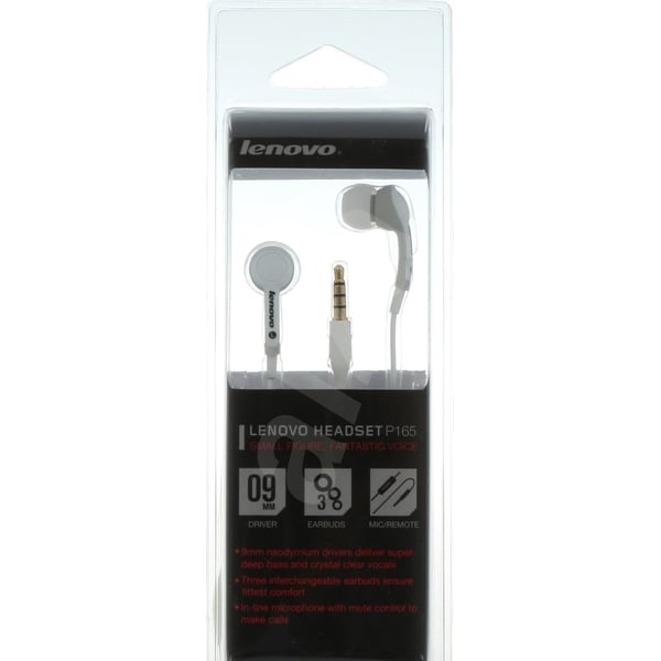 Lenovo 888016075 P165 In Ear Headset White
