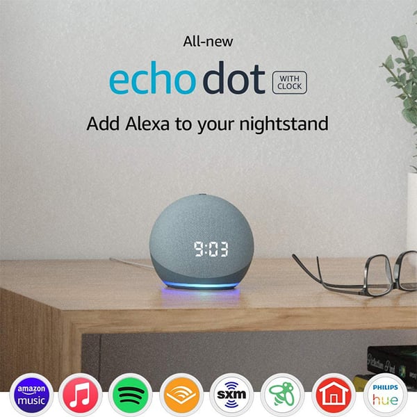Echo Dot (4th Gen) Smart Speaker With Clock and Alexa - Twilight Blue (International Version)